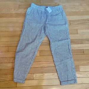 J crew factory linen striped pants